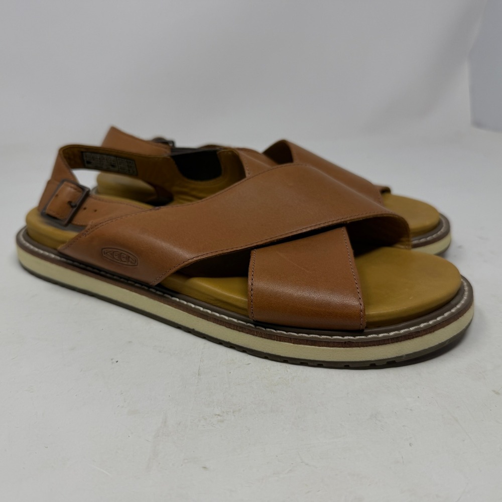 Keen Sandals Womens 10 Lana Cross Strap Brown Leather Slingback EUC